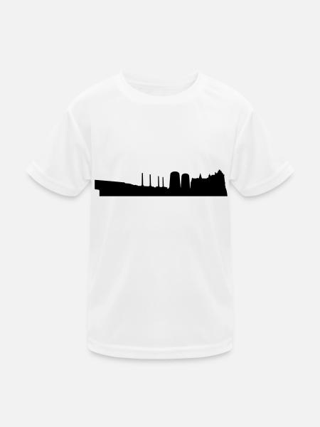 Wolfsburg Skyline - Kinder Funktions-T-Shirt - Weiß - Vorne