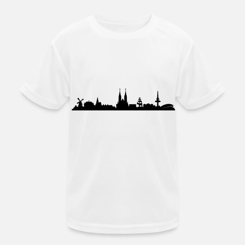 Skyline Bremen - Kinder Funktions-T-Shirt - Weiß