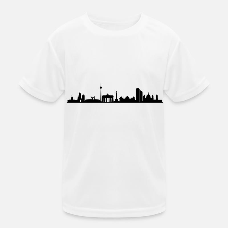 Skyline Berlin - Kinder Funktions-T-Shirt - Weiß