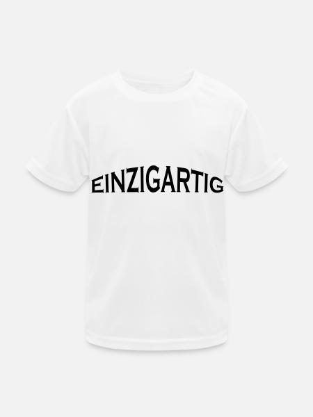 einzigartig - Kinder Funktions-T-Shirt - Weiß - Vorne