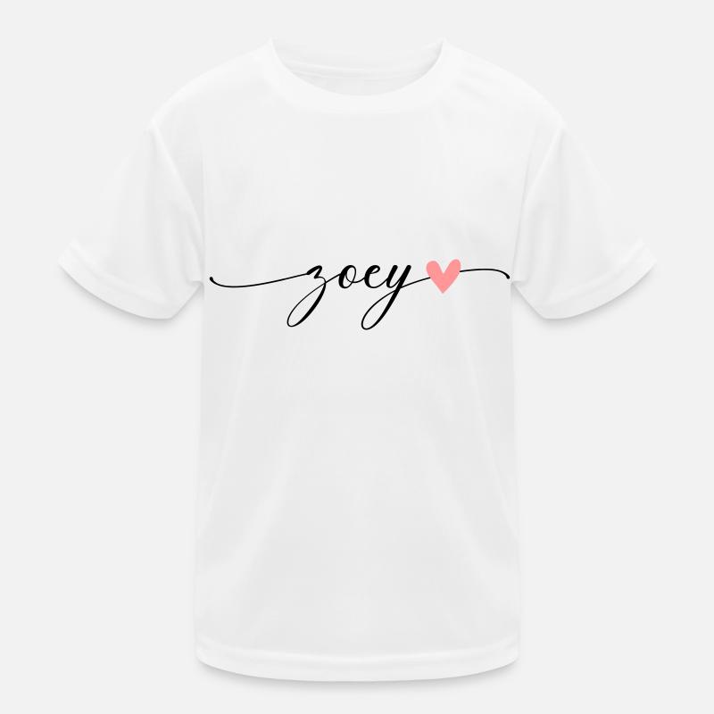Zoey Nom Prénom Calligraphie Script T-shirt sport Enfant