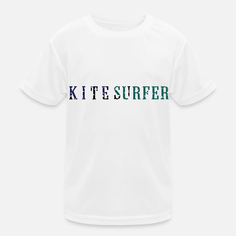kitesurfer_vec_3 de - Kinder Funktions-T-Shirt - Weiß