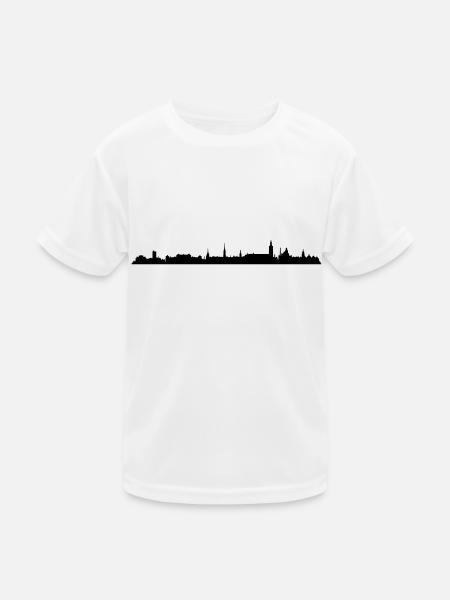 Skyline - Kopenhagen - Kinder Funktions-T-Shirt - Weiß - Vorne