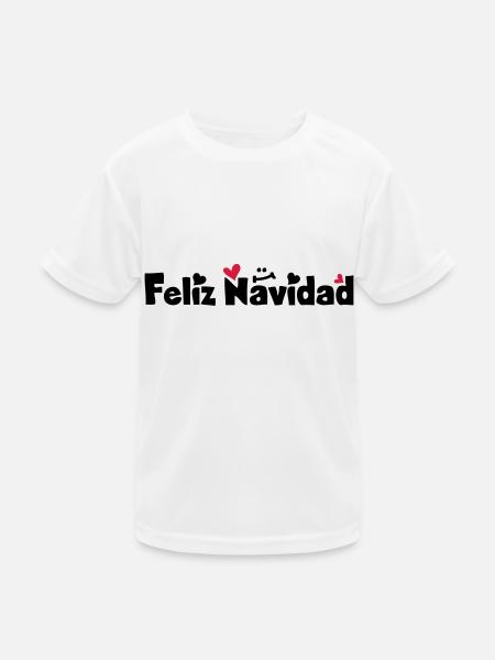 Feliz Navidad Frohe Weihnachten - Kinder Funktions-T-Shirt - Weiß