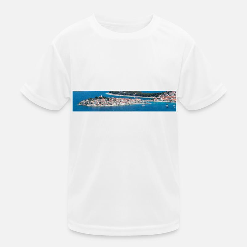 Panoramic view Primošten in the state of Šibenik Kids Functional T-Shirt