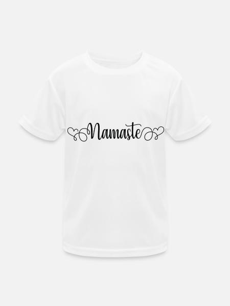 Yoga Meditation Spa Namaste - Kinder Funktions-T-Shirt - Weiß - Vorne