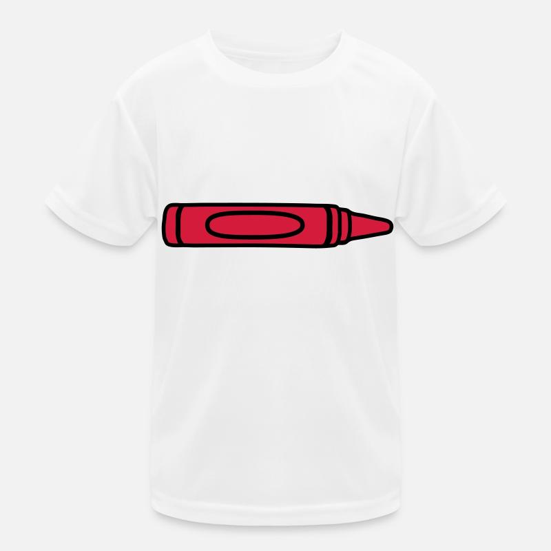 Red wax crayon cool design Kids Functional T-Shirt