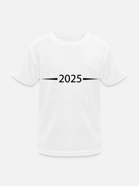 2025 - Kinder Funktions-T-Shirt - Weiß - Vorne
