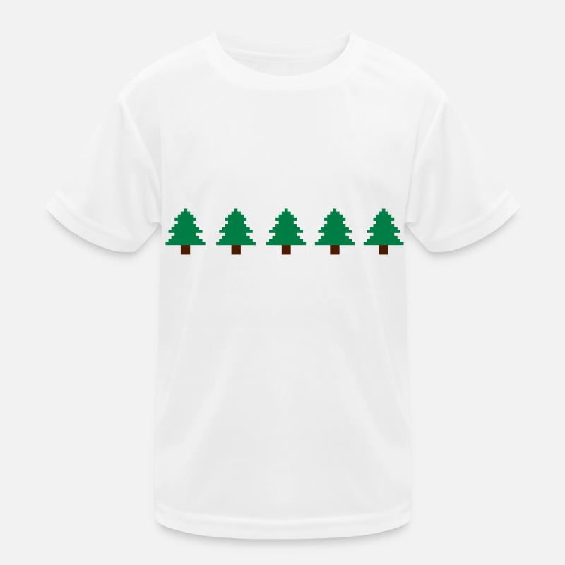 Weihnachtsbäume Pixel Kinder Funktions-T-Shirt