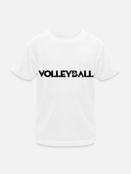 Volleyball - Kinder Funktions-T-Shirt - Weiß - Vorne