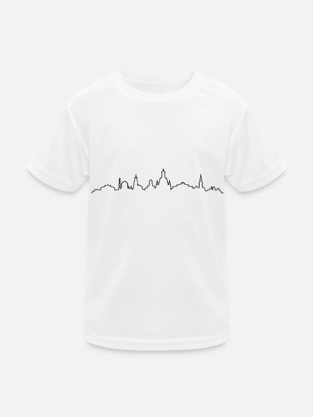 Skyline Dresden - Kinder Funktions-T-Shirt - Weiß