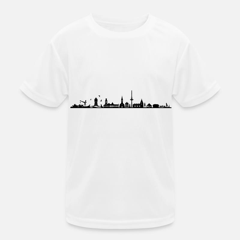 Skyline - Küste Cuxhaven Kinder Funktions-T-Shirt