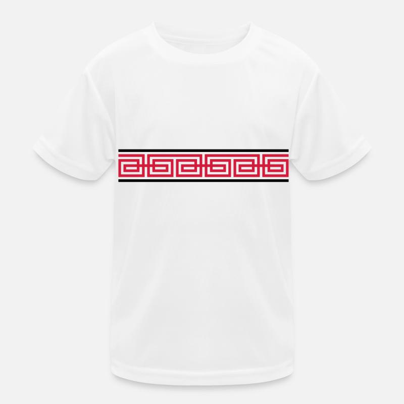 Rotes Ornament Design Kinder Funktions-T-Shirt
