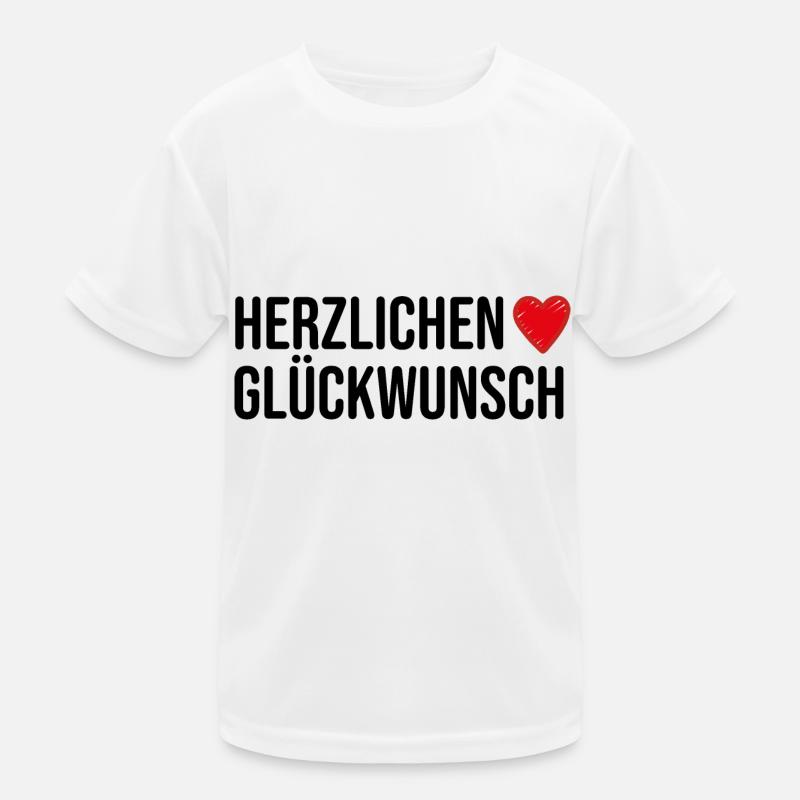 Glückwunsch Geburtstagsgruß Geschenkidee - Kinder Funktions-T-Shirt - Weiß
