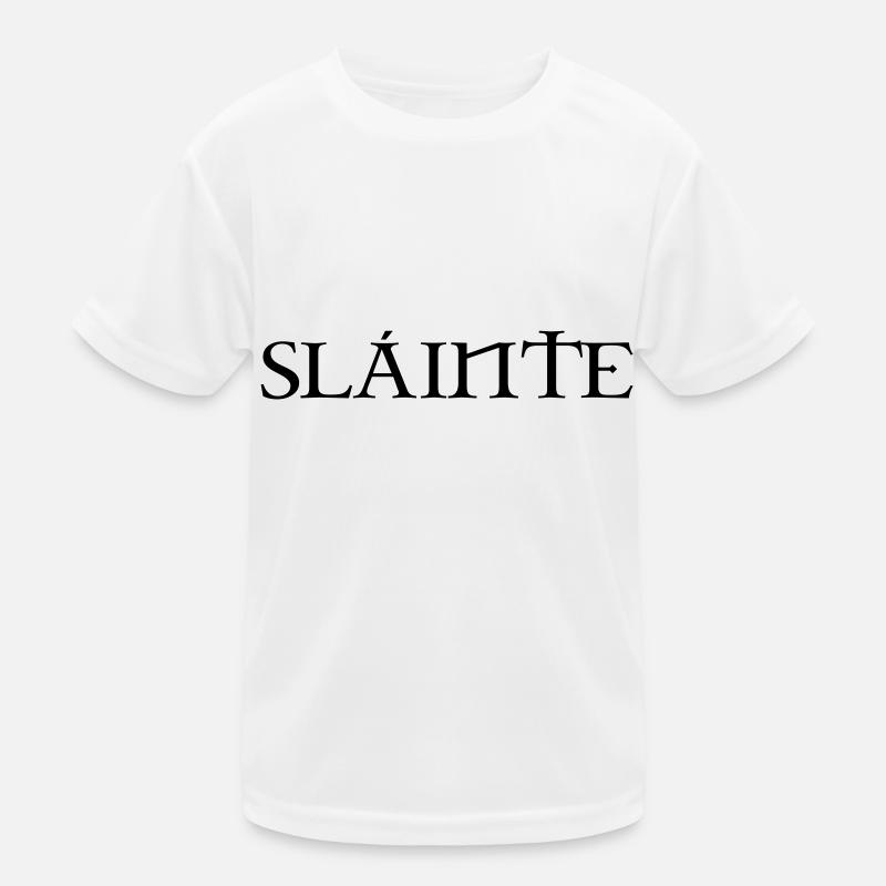 Slainte text de - Kinder Funktions-T-Shirt - Weiß