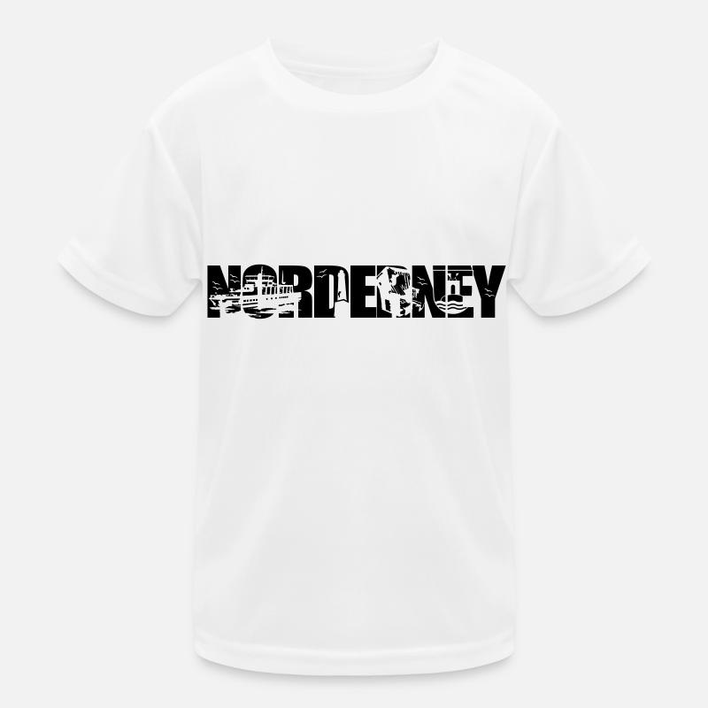 Norderney Skyline - Kinder Funktions-T-Shirt - Weiß