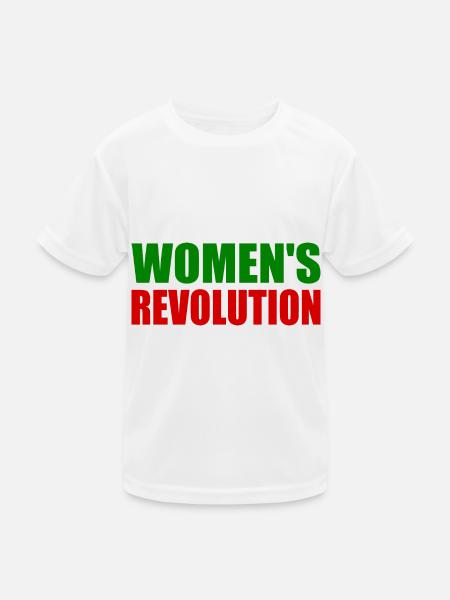 Womens revolution - Kinder Funktions-T-Shirt - Weiß - Vorne