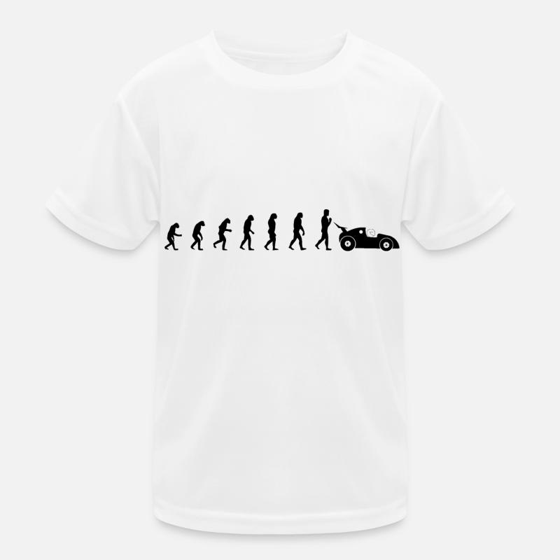 evolution of racing / Evolution Rennfahrer Design - Kinder Funktions-T-Shirt - Weiß