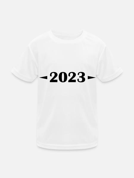 2023 - Kinder Funktions-T-Shirt - Weiß - Vorne
