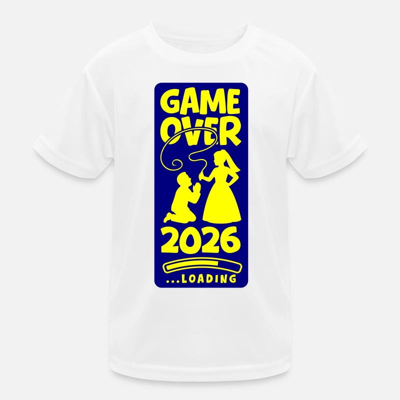 Hochzeit Game Over 2026 Kinder Funktions-T-Shirt