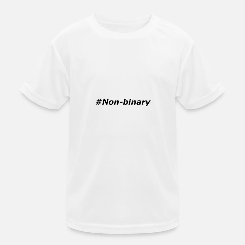 #Non-binary - Kinder Funktions-T-Shirt - Weiß