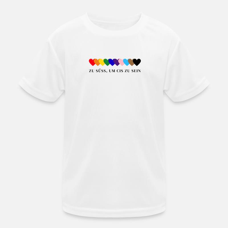 Zu süß um CIS zu sein Regenbogen Herzen Kinder Funktions-T-Shirt