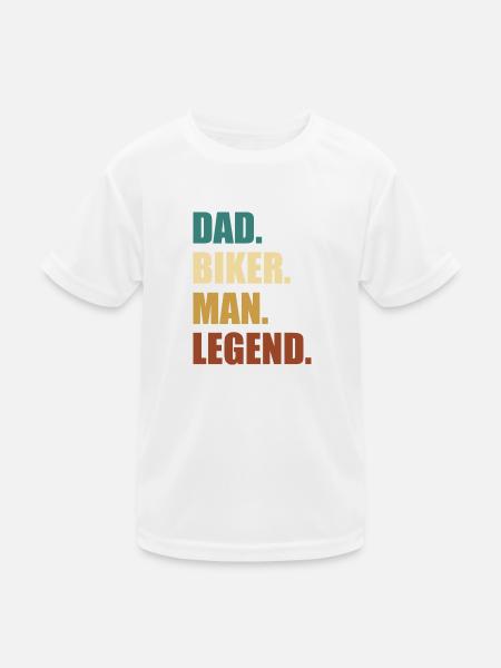 Motorcycle Father Legend - Kids Functional T-Shirt - white