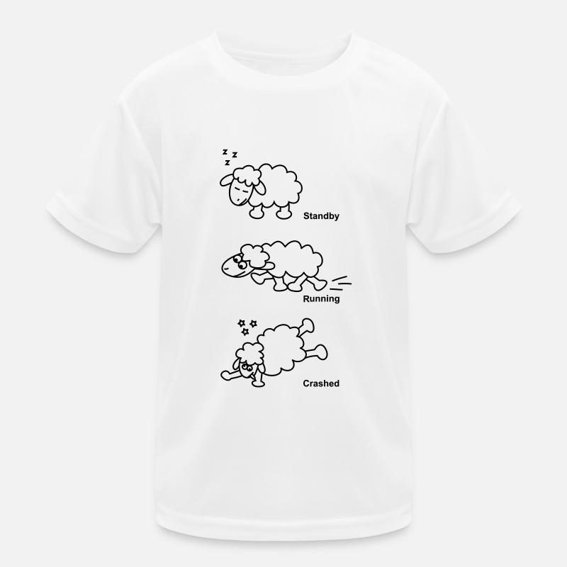 Schaf Standby Running Crashed Kinder Funktions-T-Shirt