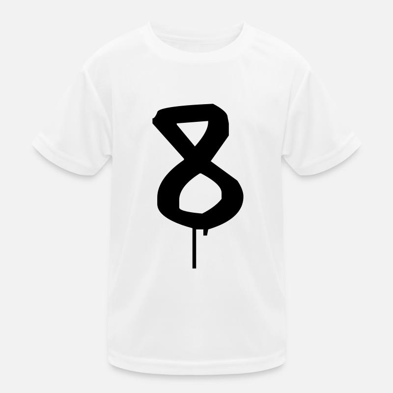 Graffiti : 8 - Kinder Funktions-T-Shirt - Weiß