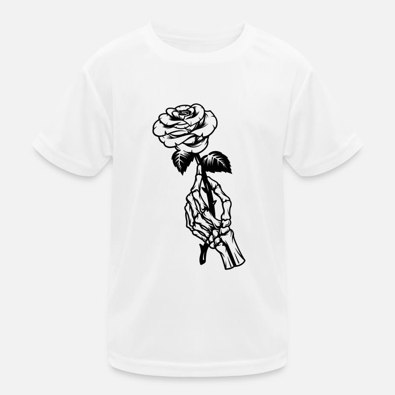Rose dans une main, illustration, main squelette T-shirt sport Enfant