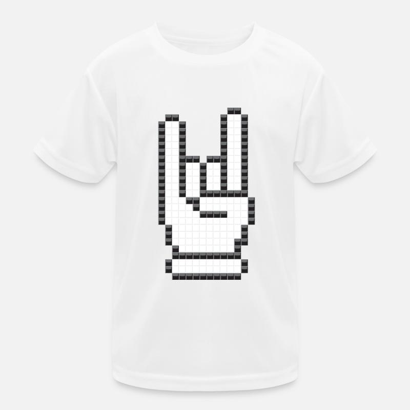 Zeichen der Hörner (Pixelated) Kinder Funktions-T-Shirt