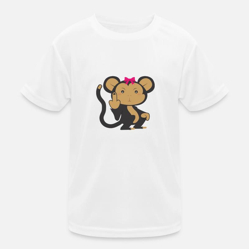 Annoyed, sweet monkey with bow Kids Functional T-Shirt
