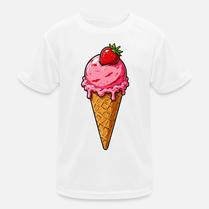 Erdbeere Eis Kugel Kinder Funktions-T-Shirt