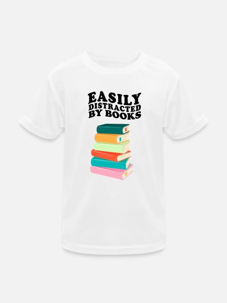 Facilement distrait par les livres Rétro Vintage Lecture - T-shirt sport Enfant - blanc - Devant