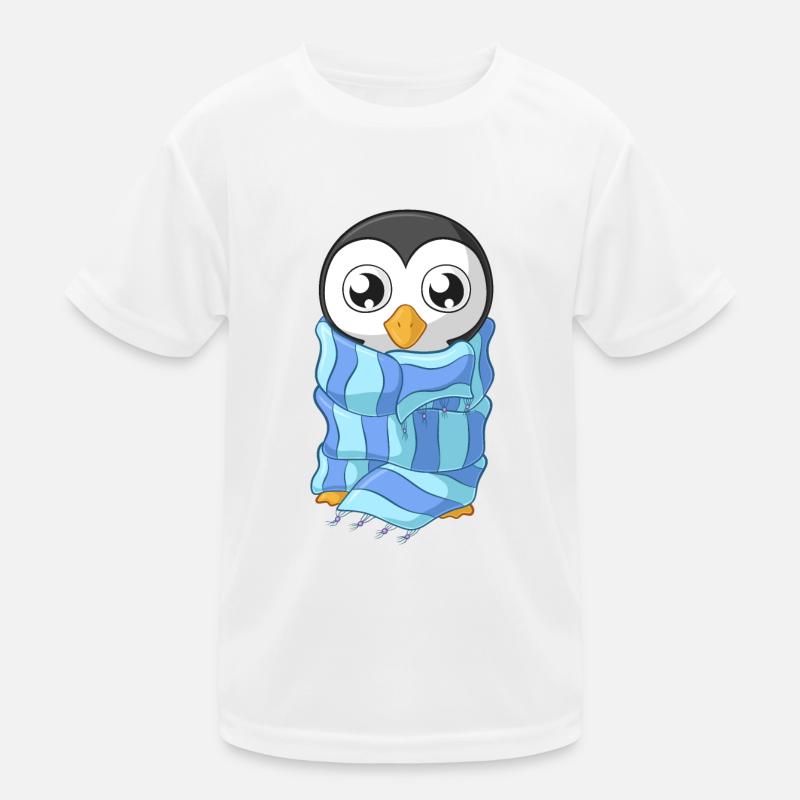 Frierender Comic Pinguin Kinder Funktions-T-Shirt