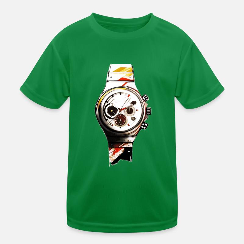 Chronograph artwork with 6 hands as vintage watch Kids Functional T-Shirt