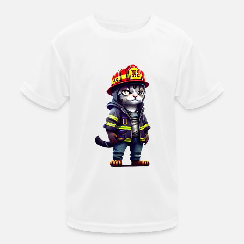 Fire Cat Kids Functional T-Shirt