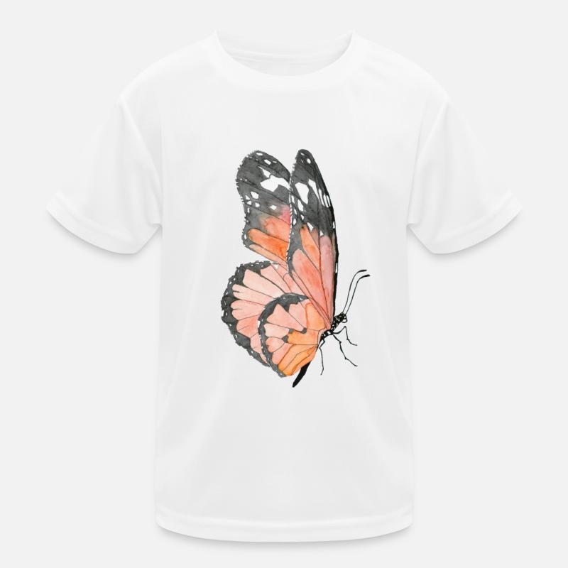 Papillon monarque papillon aquarelle peinte à la main T-shirt sport Enfant
