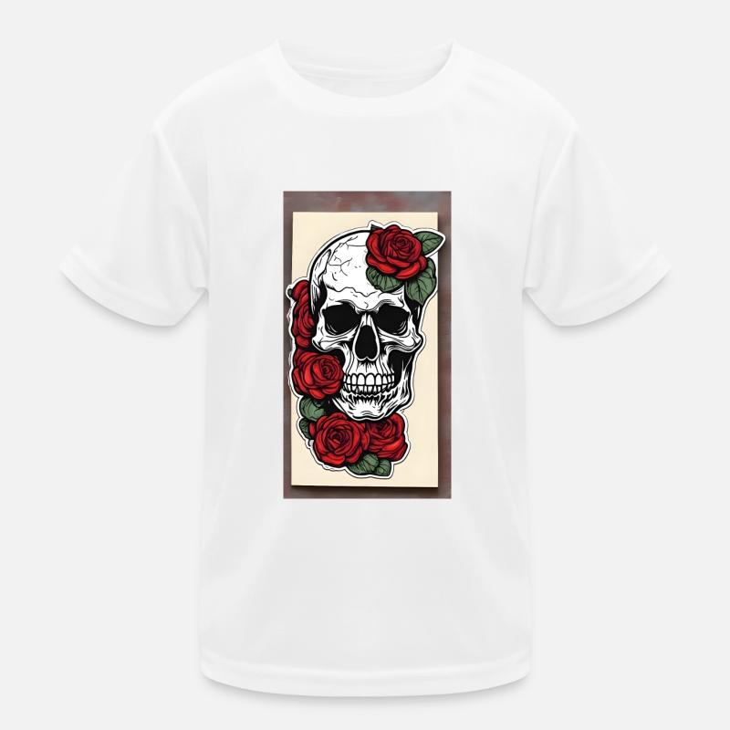 Skull with roses Kids Functional T-Shirt