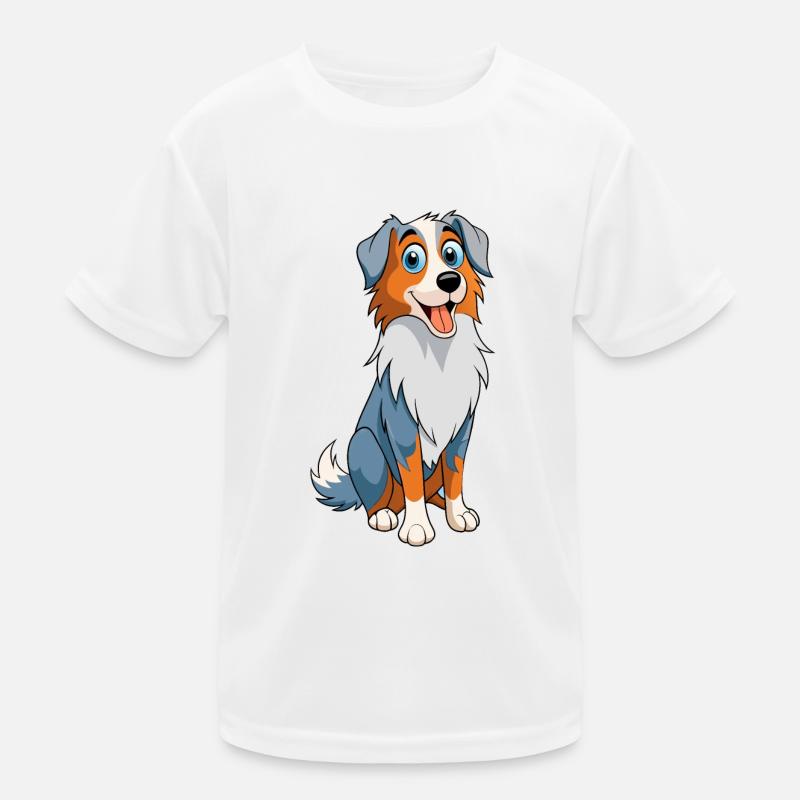 Australian Shepherd Funny - Art Drawing Kids Functional T-Shirt