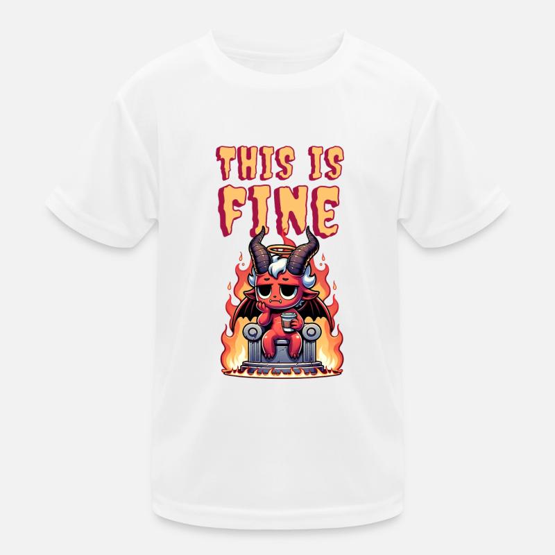 Niedlicher Teufel mit Kaffee | Das ist ein gutes Meme Kinder Funktions-T-Shirt
