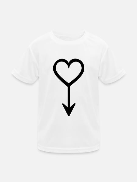 Herz-Pfeil - Kinder Funktions-T-Shirt - Weiß - Vorne