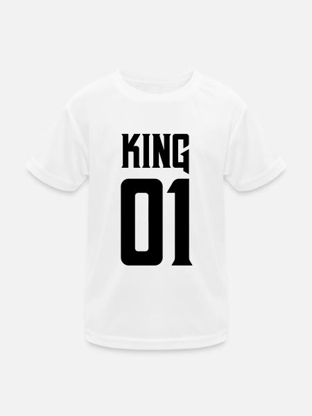 king 01 - Kinder Funktions-T-Shirt - Weiß - Vorne