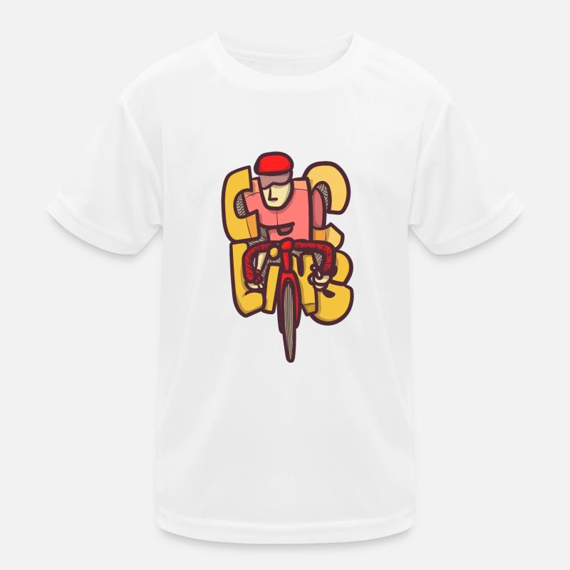 Cycliste de route à l’intérieur de la typohraphy cycliste T-shirt sport Enfant