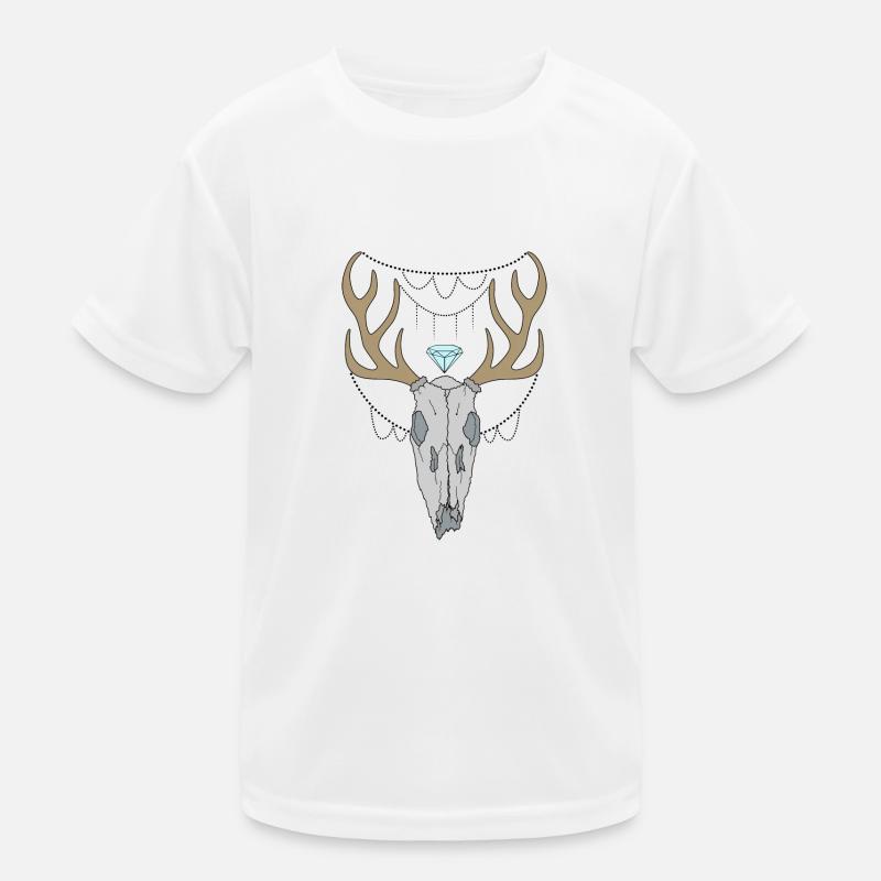 Deer antlers skull Kids Functional T-Shirt