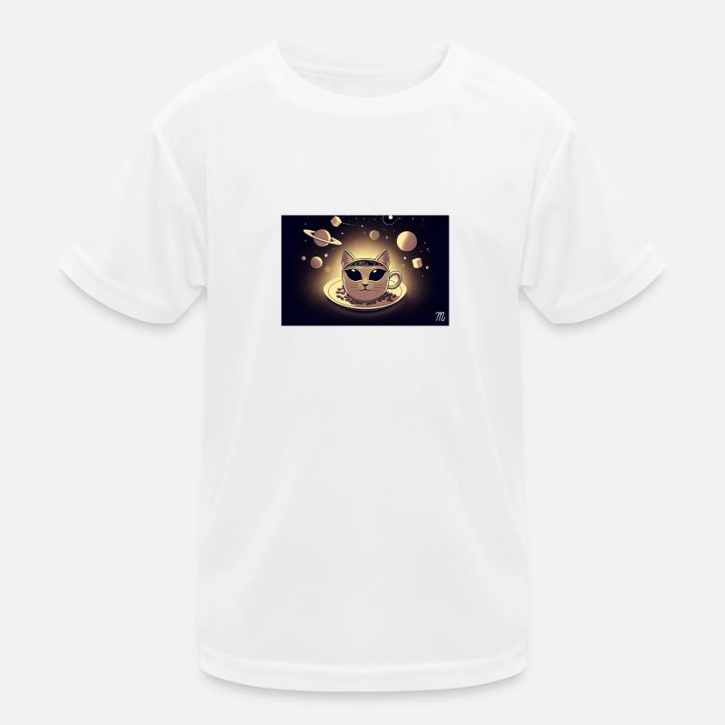 Space Cat Coffee Kids Functional T-Shirt