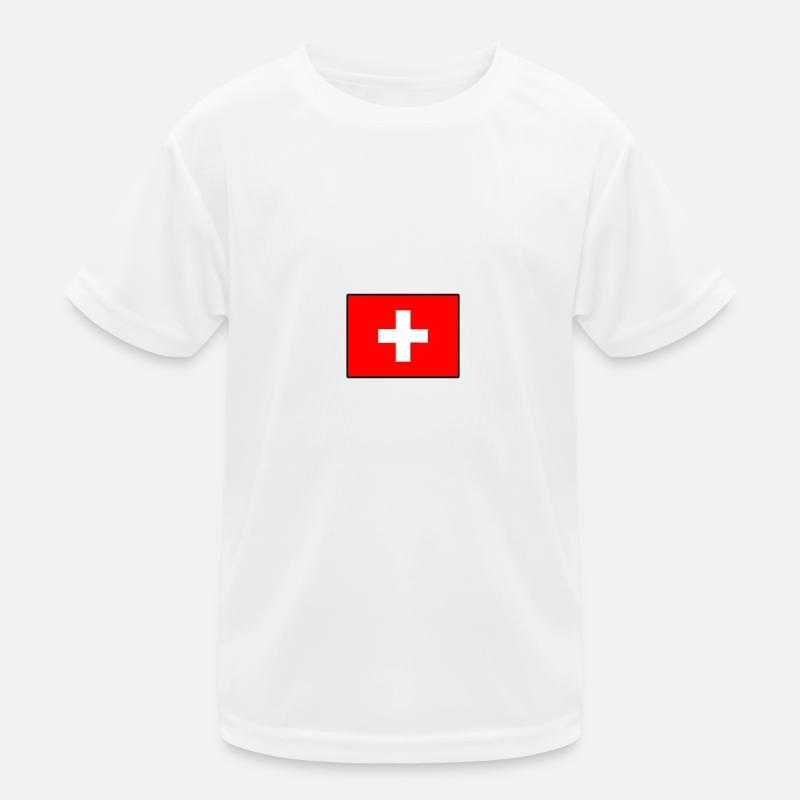 Schweizer Flagge Kinder Funktions-T-Shirt