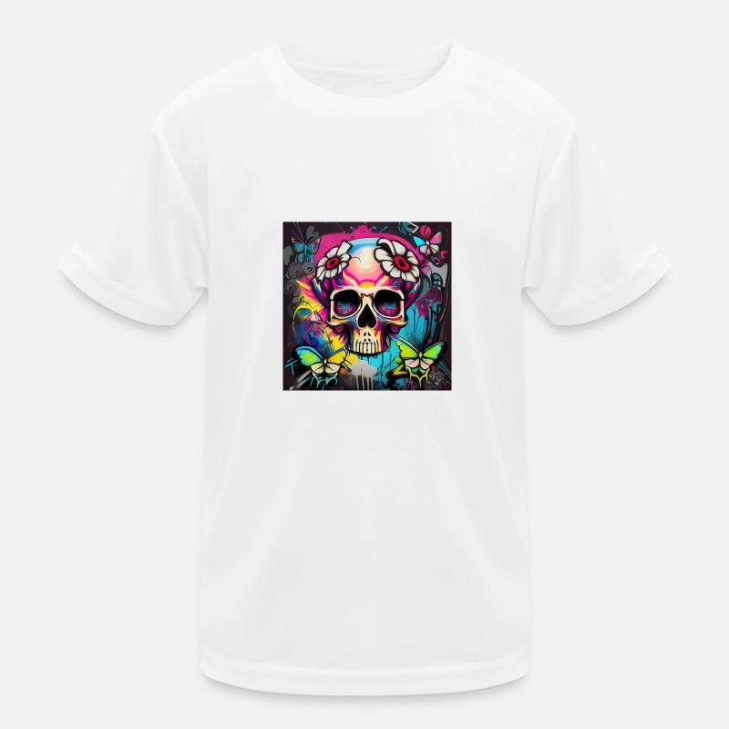 Schädel Kinder Funktions-T-Shirt