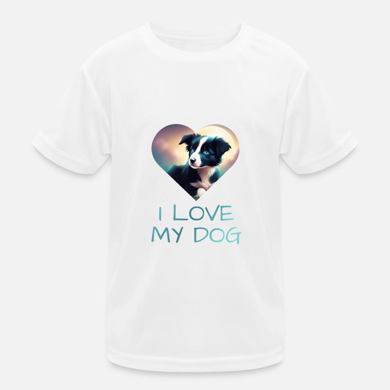 Border Colllie digital Art Kinder Funktions-T-Shirt