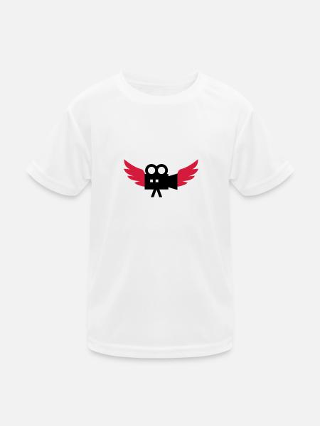 Cameraman / Camera / Kameramann / Kamera - Kinder Funktions-T-Shirt - Weiß - Vorne